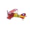 12" Red & Yellow Metal Plane Vintage Tabletop Décor